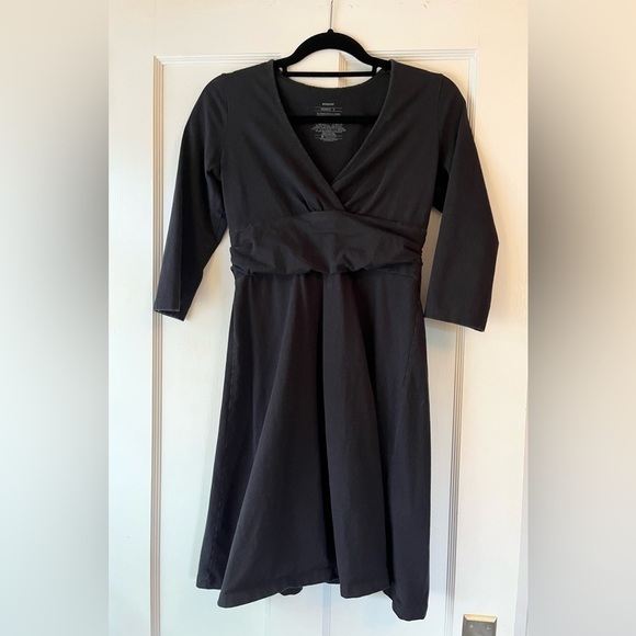 PATAGONIA Margot Organic Cotton Black Dress Size Small - Picture 2 of 4